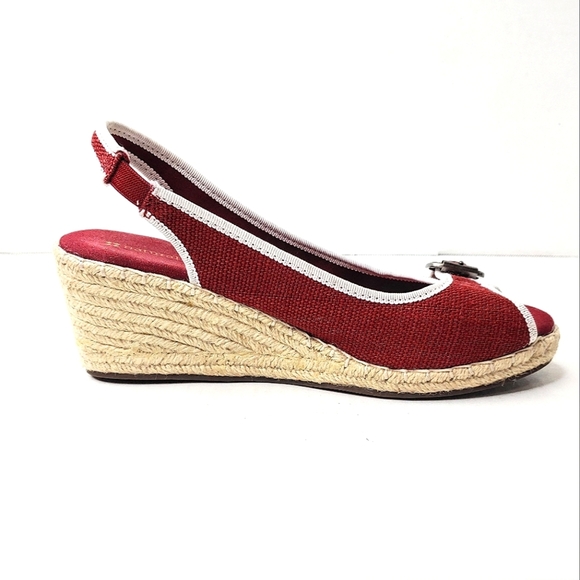 Naturalizer Sherene wedge espadrille sandals. Dark red/maroon. 7.5 M - Picture 10 of 12